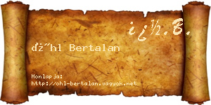 Öhl Bertalan névjegykártya